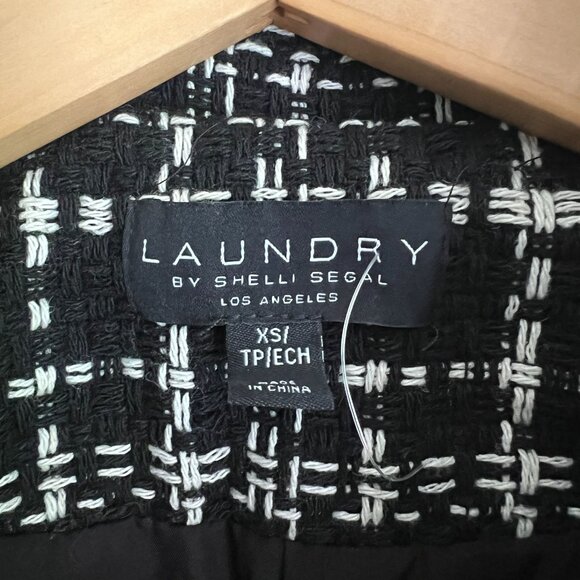 Laundry by Shelli Segal Womens Double Breasted Tweed Blazer XTRA-SMALL Black - Picture 7 of 13